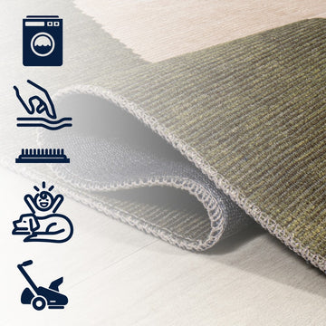 Cirkel Minimalist Geometric Dot Machine-washable Area Rug